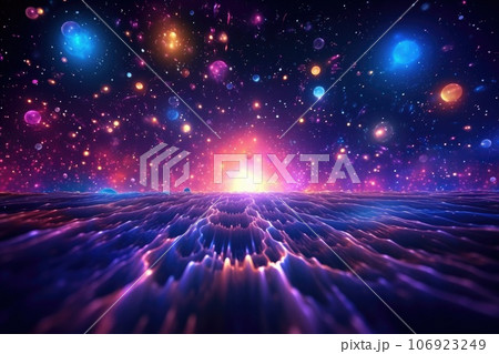 Orbit of Universe colourful abstract background. Generative AI 106923249