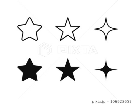 Stars flat line icons set 106928655