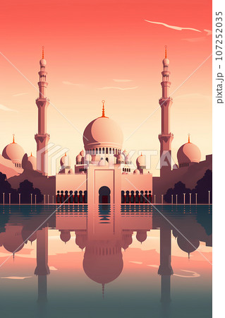 Illustration of the beautiful city of Abu Dhabi. United Arab Emirates 107252035