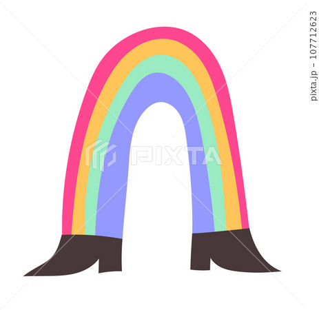 Rainbow icon characte face vector illustration 107712623