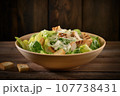 Original Caesar salad with croutons, created with Generative AI technology. 107738431