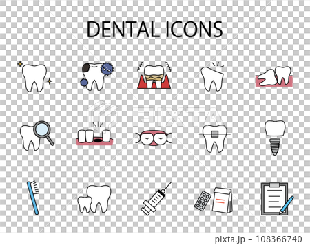 Tooth icon set 108366740