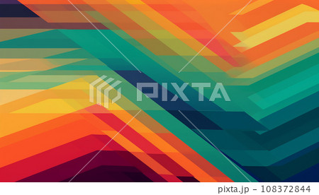 Simple minimalist retro color trendy background abstract colorful wallpaper and backdrop. Artistic digital art 3d rendering geometric line stripe bar element design material. 108372844