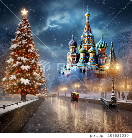 Breathtaking Winter Scene in Moscow 108681050