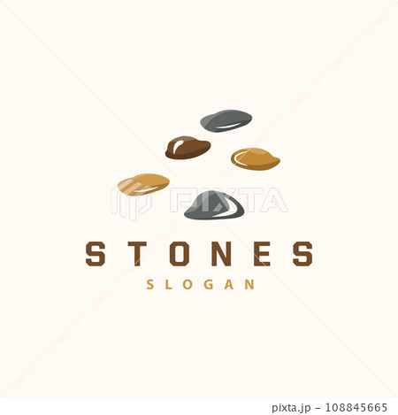 Stone Logo, Premium Elegant Design, Stone Balance Vector, Stepping Rock Walking Icon Illustration Design 108845665