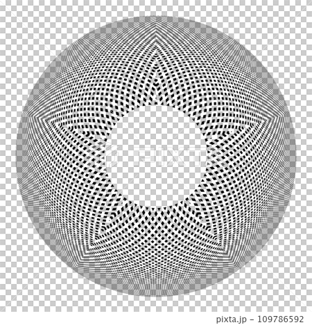 Abstract Circle Spherical Dots Pattern. 3D Illusion Effect. Vector Art. 109786592