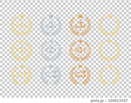月桂冠のベクターランキング素材／グラデーション 109923587