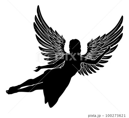 Angel Woman With Wings Silhouette 100273621