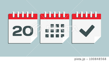 Vector icon page calendar - 20 day, agenda, done 100848568