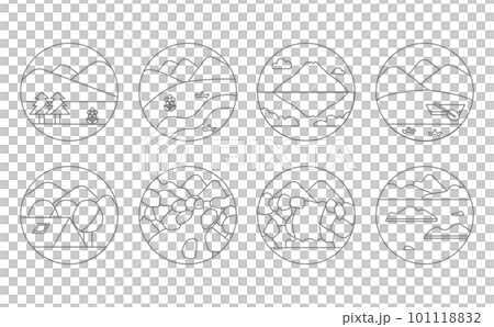 公園や林、野生動物保護地のイラスト 101118832