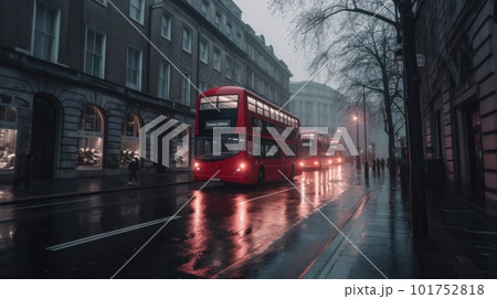 London street background. Illustration AI Generative 101752818