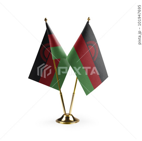 Small national flags of the Malawi on a white background 101947695