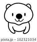 Kawaii bear vector linear illustration 102321034