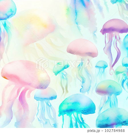 jellyfish watercolor style  102784988