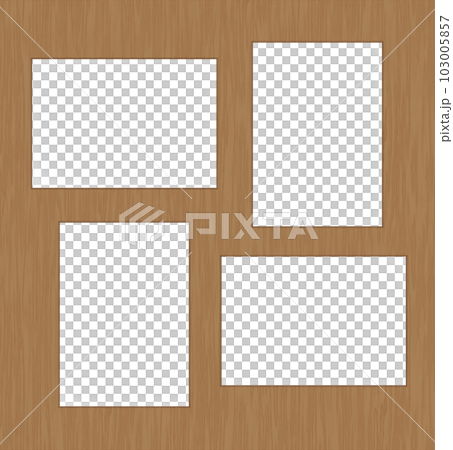 枠内が反射している写真が4枚入る木製ナチュラル色フォトフレーム 103005857