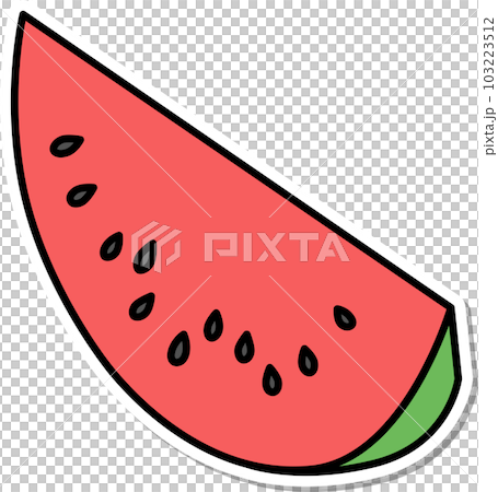 Sticker-style vegetable fruit single item icon watermelon 103223512