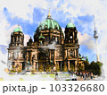 Berliner dom drawing watercolor sketch 103326680