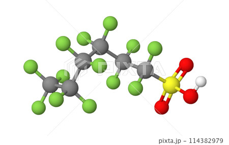 PFHxS｜ペルフルオロヘキサンスルホン酸｜3D構造 114382979