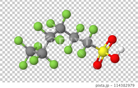 PFHxS｜ペルフルオロヘキサンスルホン酸｜3D構造 114382979