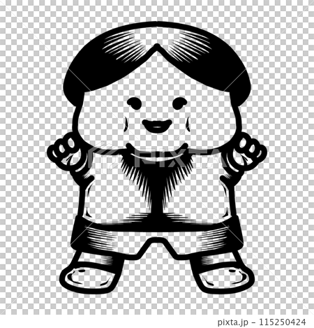 Design graphic of little boy. Perfect for icon, logo, tattoo, banner, stickers, greeting cards 115250424