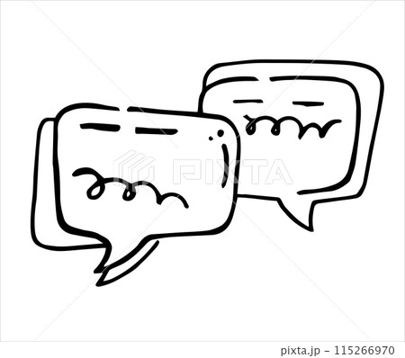 cute speech bubbles, doodle style. talk 115266970