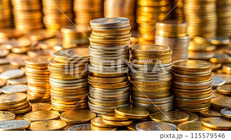 stack of gold coins 115579546