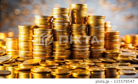 stack of gold coins 115579547