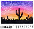 Watercolor cacti  landscape  digital art  115528973