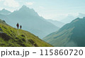 絶景のアルプスでトレッキング Trekking in the Alpes 115860720