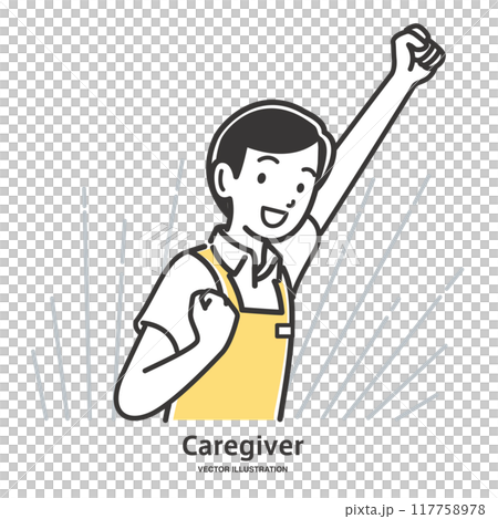 Male caregiver doing a fist pump 117758978