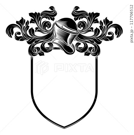 Coat of Arms Crest Knight Family Shield Heraldry 117706512