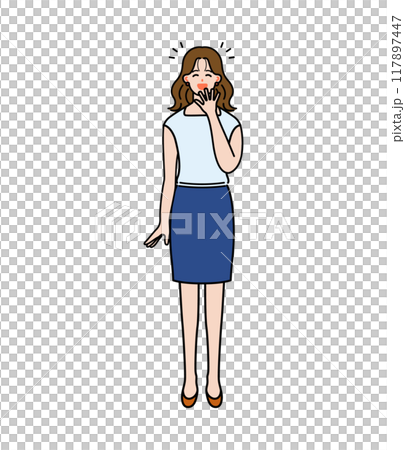 笑顔の会社員の女性のイラスト 117897447