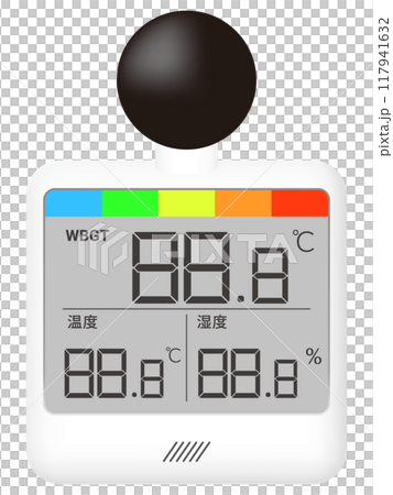 黒球式温度計　熱中症計　イラスト 117941632