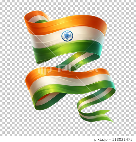 ribbon with Indian flag pattern 118021473