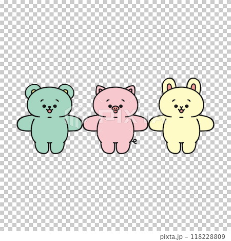 Animals holding hands 118228809