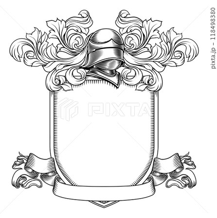 Coat of Arms Crest Knight Family Shield Heraldic 118498380