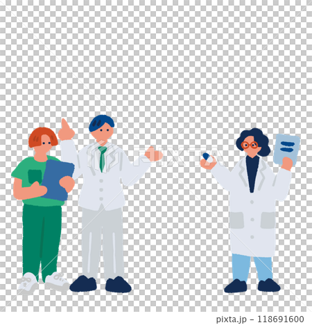 Simple and flat illustration of a medical worker 118691600