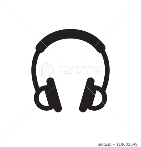 Headphone icon logo design template isolated illustration 118602649