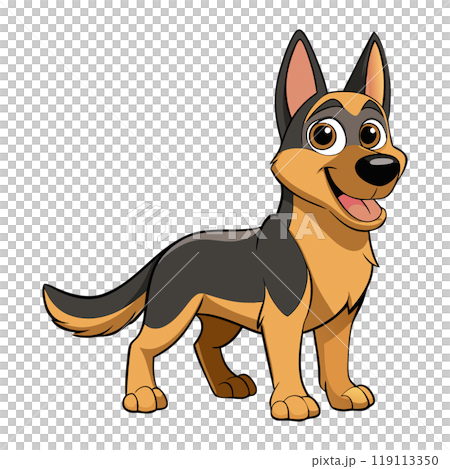 Dynamic and beautiful german shepherd cartoon 119113350