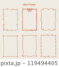 Retro Hand-Drawn Vector Frames for cards, wedding invitations, poster. 119494405