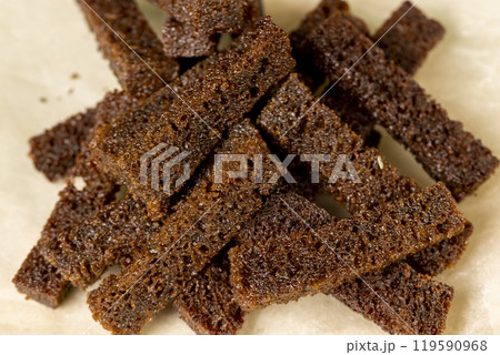 rye bread crackers are crispy on the outside and soft on the inside 119590968