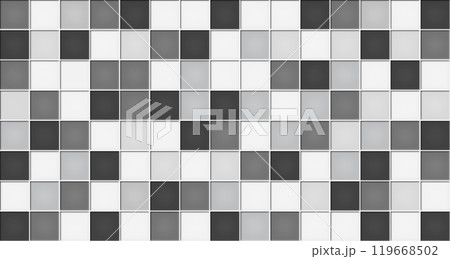 Black and white ceramic tile wall texture background vector illustration 119668502