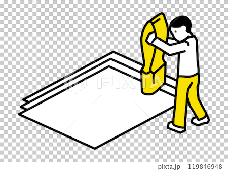 Illustration of a person stamping a seal 119846948