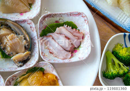 Korean Seafood Food. Boiled Octopus Sashimi 119881360