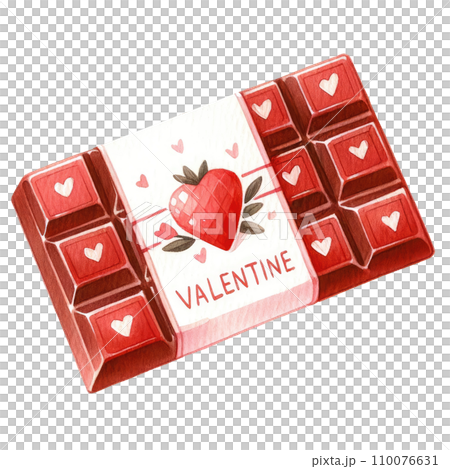 Chocolate bar with Valentine's themed wrapper 110076631