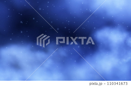 Space background. Universe magic dark sky. Blue night nebula clouds. Starry heaven wallpaper. Stars constellation. Celestial shiny starlight. Galaxy discovery. Vector abstract concept 110341673