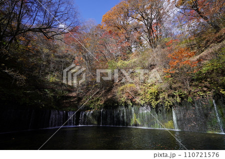 長野県軽井沢　白糸ハイランドウエー近くの白糸の滝　2023年10月31日 110721576