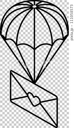 love letter parachute isometric Line icon 111058573