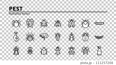 害虫　アイコン　セット 111257208