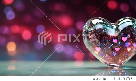 An artistic background with a hearts, valentine concept. 111355752